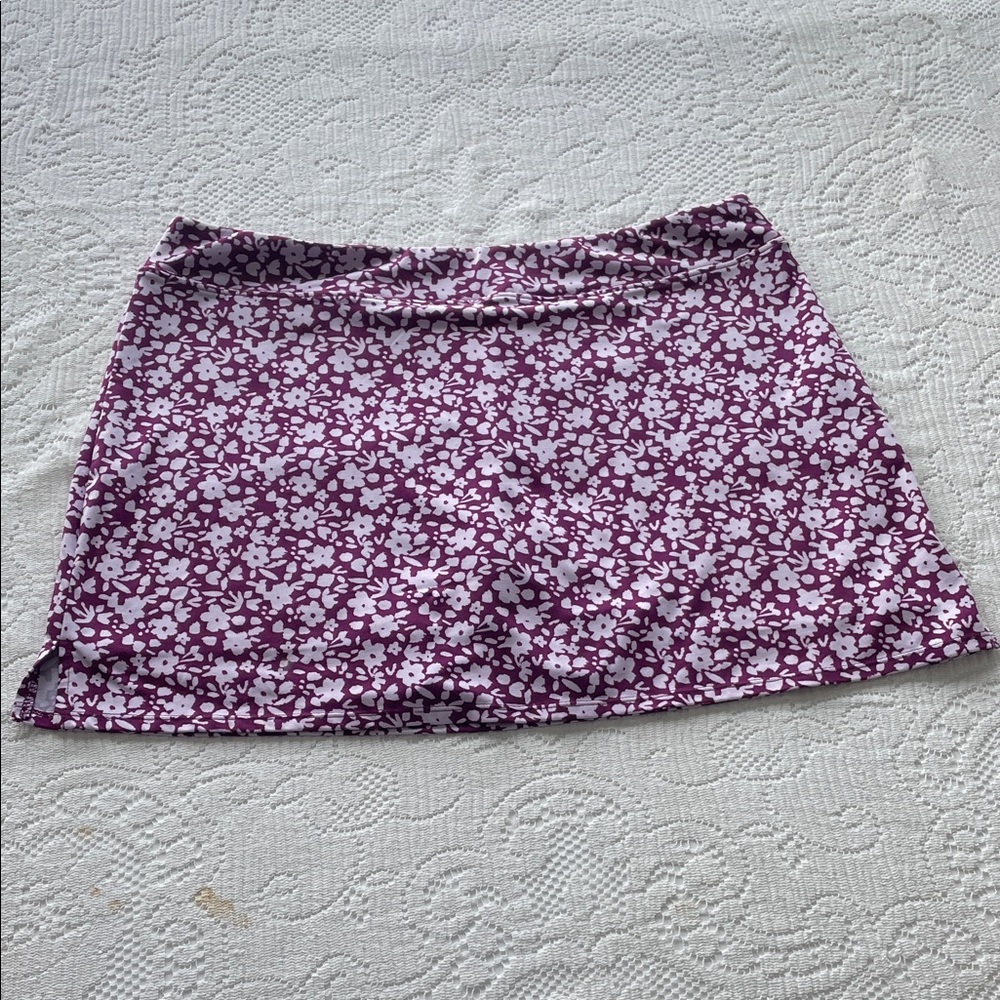 Tranquility by Colorado Clothing Purple Floral Mini Skirt
